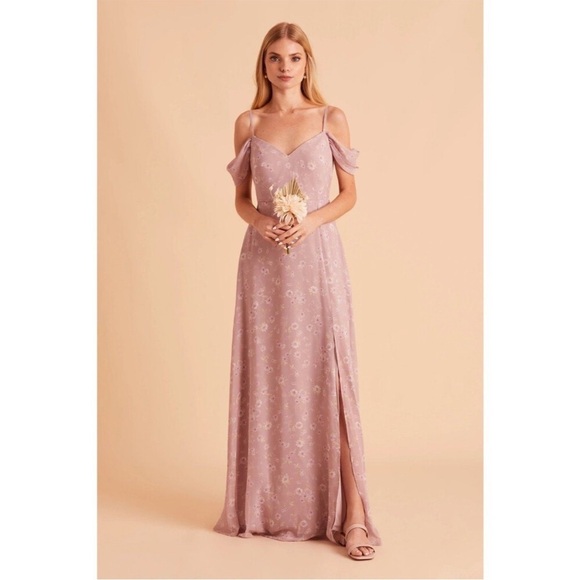 BIRDY GREY Devin Slit Convertible Maxi Dress in Mauve Floret Floral Print - Picture 1 of 3